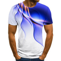 Męska koszulka z nadrukiem 3D osobowość błyskawica T koszula z krótkim rękawem Casual T Shirt 2021 nowa koszulka letnia 2